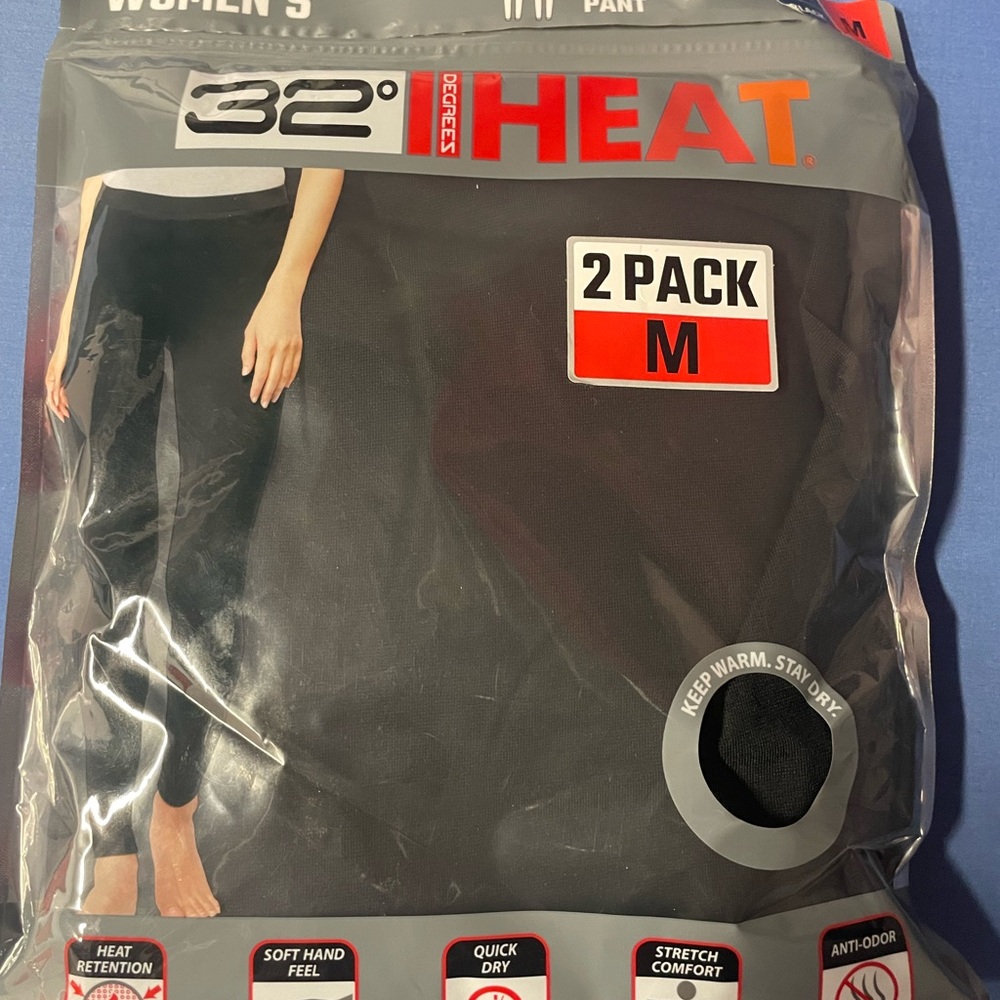 32 Degrees Black pants Moisture-Wicking 2 Pack